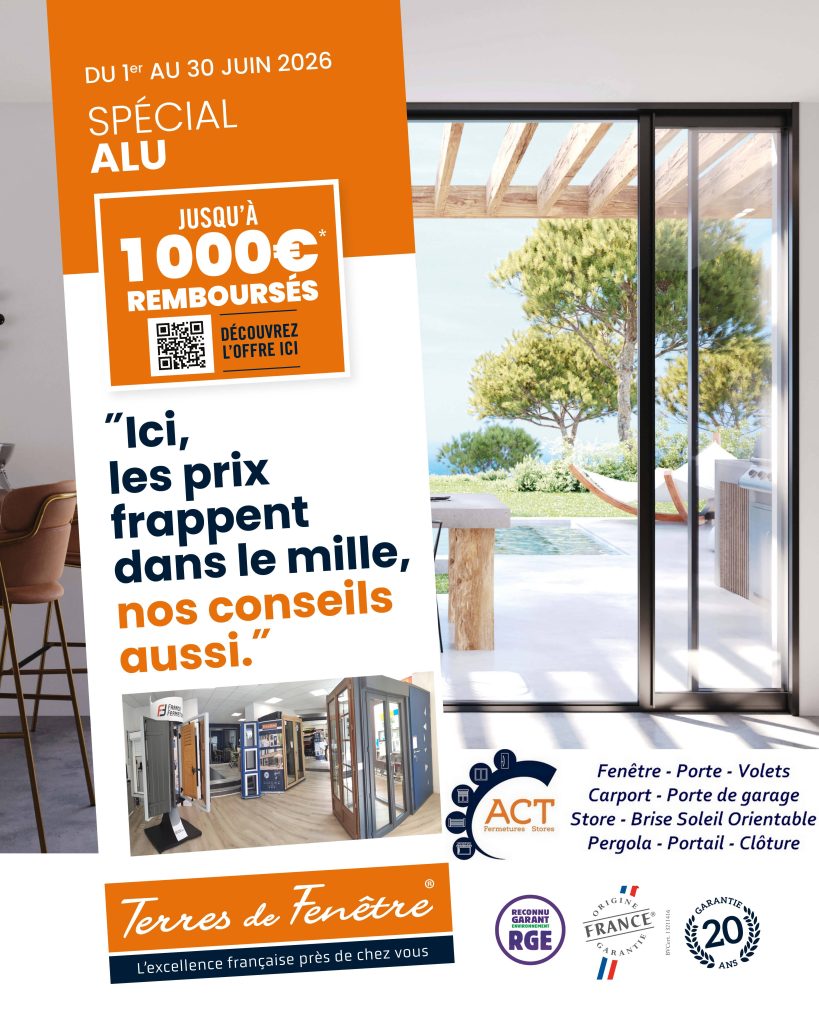 Offre de Remboursement - Jusqu'à 1000 € pour l'achat de menuiseries aluminium